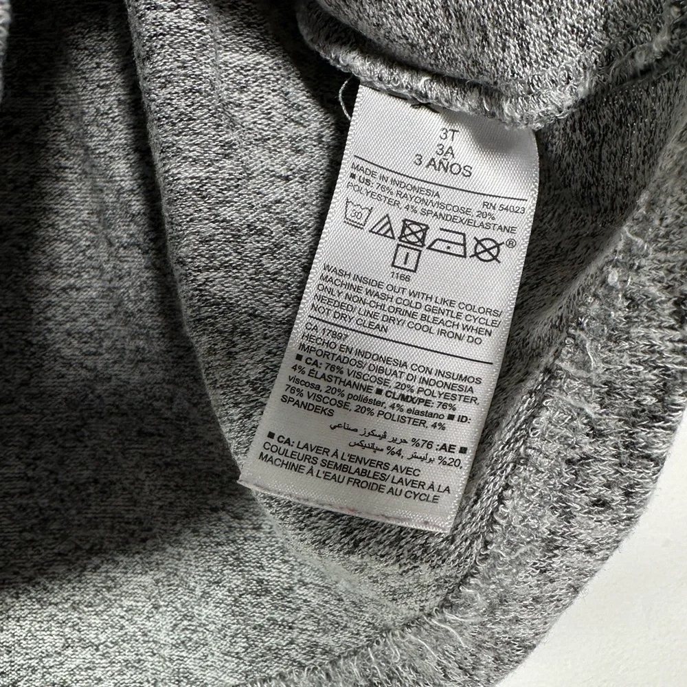 Old Navy Toddler Charcoal Grey‎ Heathered Cowl Neck Knit Skater Dress Size 3T